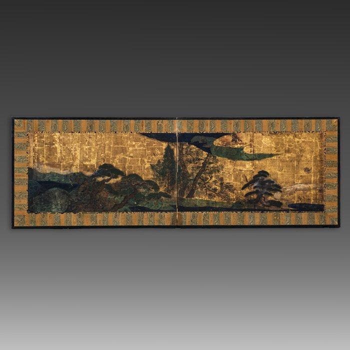 Paravent de cérémonie du thé avec une scène naturelle, Antiquités & Art, Antiquités | Autres Antiquités
