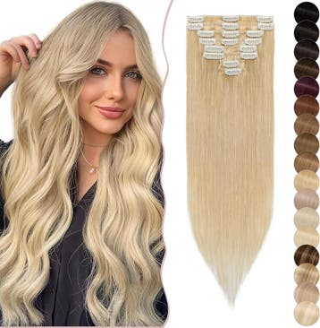 Extensions cheveux 30cm blond #24 - 8 bandes - Jusqua ep..., Bijoux, Sacs & Beauté, Verzenden