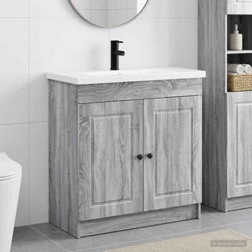 vidaXL Badkamermeubel Set Grijs Sonoma 78,5 x 37,5 x 81 cm, Verzenden, Nieuw