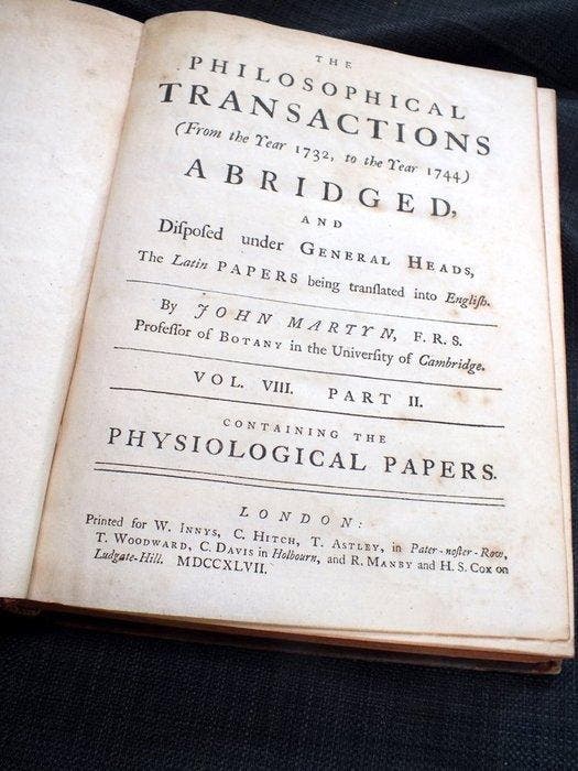 John Martyn - Philosophical Transactions (from the year, Antiquités & Art, Antiquités | Livres & Manuscrits