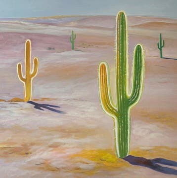 Alexy Berthelot - LOT XXL cactus neon desert TRYPTIQUE