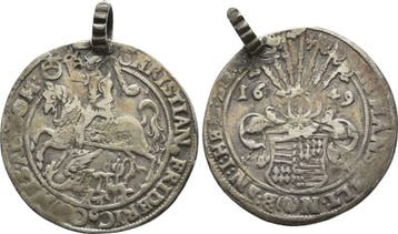 1/4 taler, daalder Eisleben 1649 Mansfeld Hinterortische..., Verzenden
