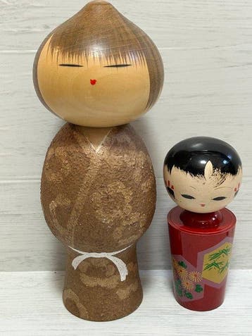 Vintage Japanese Sosaku Kokeshi Collection – 4 Wooden Dolls