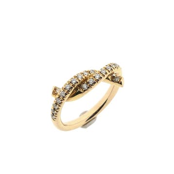 Bron Jewelry gouden ring met diamant; 0,22 ct., Gebruikt, Ophalen of Verzenden, Kleiner dan 17, Met edelsteen