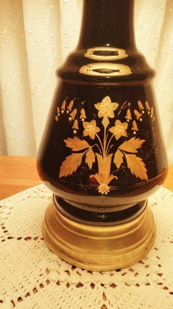 Artisan de époque - Tafellamp - Keramiek zwart & goud -, Antiek en Kunst