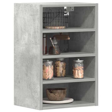vidaXL Bovenkast Riga 40x29,5x60 cm bewerkt hout betongrijs, Huis en Inrichting, Verzenden, Nieuw