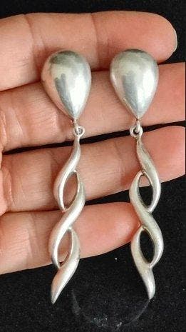 Zonder minimumprijs - Oorbellen Zilver - Vintage zilveren, Handtassen en Accessoires, Oorbellen