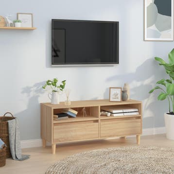 vidaXL Tv-meubel 100x34,5x44,5 cm bewerkt hout sonoma, Verzenden, Nieuw
