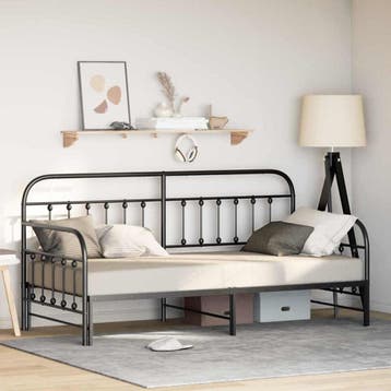 vidaXL Bedframe voor een daybed Zwart 90 x 200 cm, Verzenden