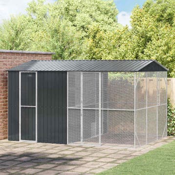 vidaXL Vogelkooi Antraciet 430 x 310 x 247 cm Gegevens staal, Dieren en Toebehoren, Verzenden, Nieuw