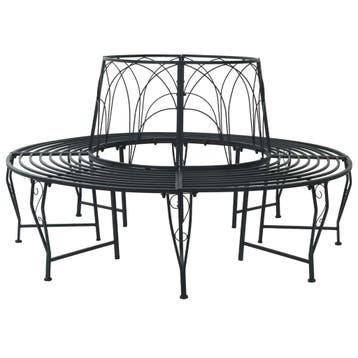 vidaXL Boom Bank 8-Aantal zitplaatsen Ø 160 x 89 cm Staal, Verzenden
