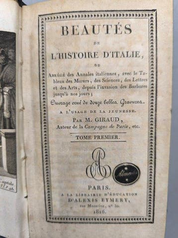M. Giraud - Beautés de lHistoire dItalie - 1816