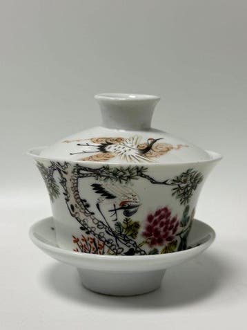 Tasse à thé - Porcelaine - Pastel Pin et Grue