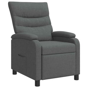 vidaXL Recliner Donkergrijs Stof, Verzenden