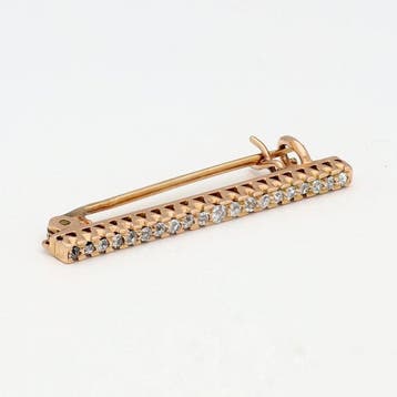 Broche - 14 carats Or rose Diamant (Naturelle)