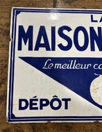 enseigne double-face émaillée en tôle La Maison Du Café -