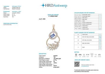 Hanger - 14 karaat Geel goud - 2.12ct. tw. Tanzaniet -