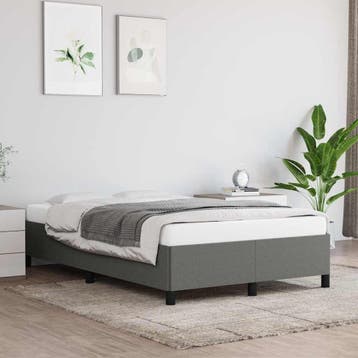 vidaXL Bedframe zonder matras 120x200 cm stof donkergrijs, Verzenden