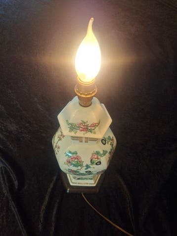 Rodez - Lampe de table - Porcelaine, Bois - Lampe porcelaine