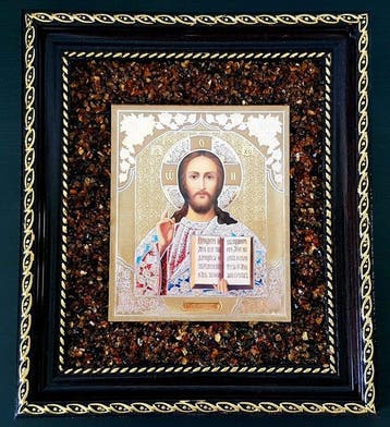 Barnsteen - Unique Amber picture icon Wall decoration - Home