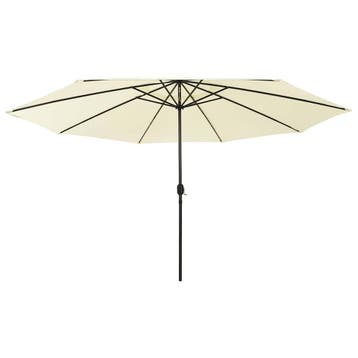 vidaXL Parasol met LED-verlichting 400 cm zandkleurig, Verzenden