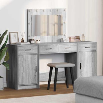 vidaXL Kaptafel 3 st Grijs 78,5 x 41 x 135 cm Bewerkt hout, Verzenden, Nieuw