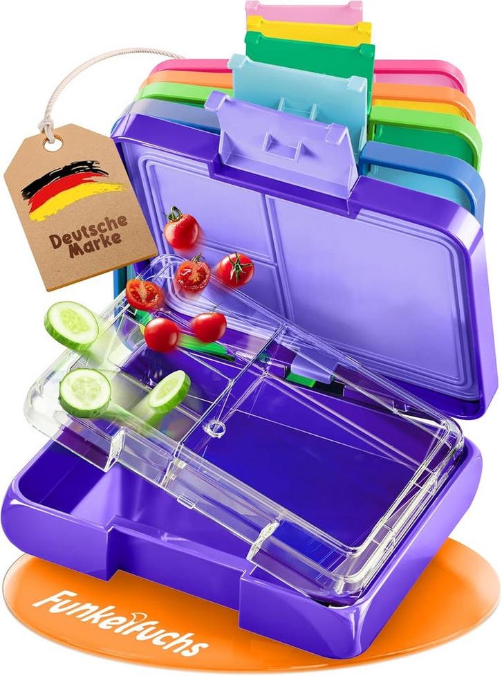 2dekans | Funkelfuchs® - Lunchbox kinderen met vakjes -, Huis en Inrichting, Keuken | Tupperware, Ophalen of Verzenden
