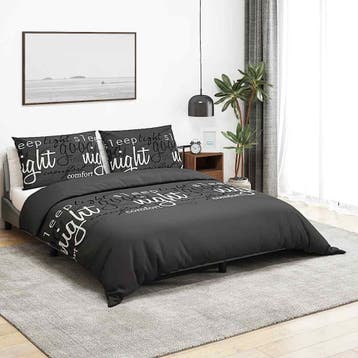 vidaXL Dekbedovertrekset 140x200 cm katoen zwart, Verzenden