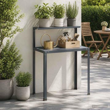 vidaXL Planttafel 100 x 50 x 104 cm Gepoedercoat staal, Tuin en Terras, Hand-tuingereedschap, Verzenden, Nieuw