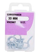 Set van 10 schroefhaakjes (30 mm), Doe-het-zelf en Bouw, Verzenden, Nieuw