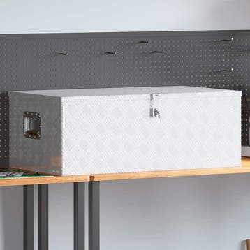 vidaXL Opbergbox 100x55x37 cm aluminium zilverkleurig, Doe-het-zelf en Bouw, Verzenden, Nieuw
