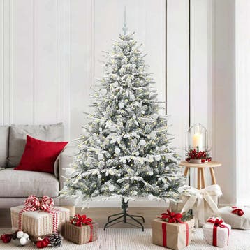 vidaXL Kunstmatige Voorverlichte Kerstboom met Ballenset, Verzenden