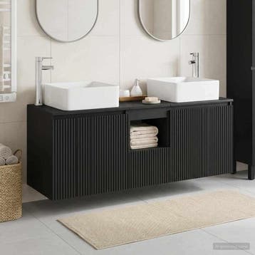 vidaXL Badkamerkast set 3 st Zwart 49,5 x 41 x 63 cm Bewerkt, Huis en Inrichting, Verzenden, Nieuw