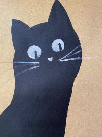 Tetiana Zaitseva - Acrylic Painting XL Coffee cat no 230