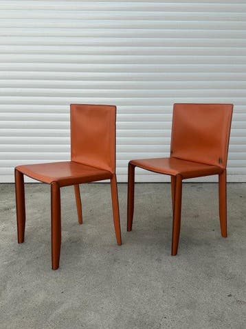 Cattelan - Studio Kronos - Piuma - Stoel (2) - Leder, Antiek en Kunst