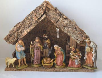 beeldjes gestempeld Italy - Kerstdecoratie handgeschilderd