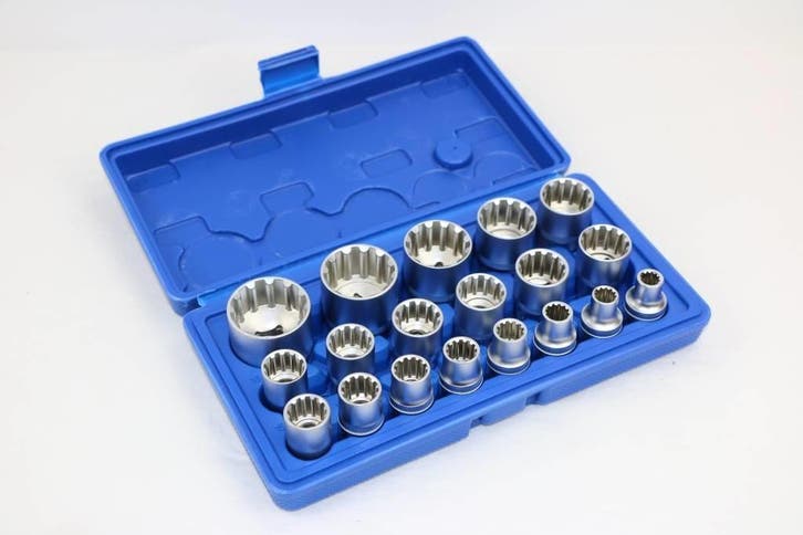 TM 19 Delige 1/2 Multilock Doppenset Van 8 tot 32 mm, Auto diversen, Autogereedschap, Verzenden