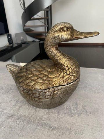 Mauro Manetti - Seau à glace - canard - Métal, Plaqué or
