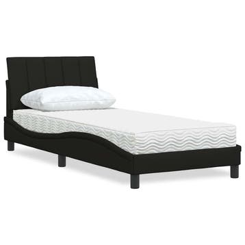 vidaXL Bed met matras Hanko stof zwart 80x200 cm, Verzenden, Nieuw