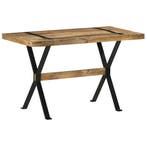 vidaXL Eettafel 120x60x76 cm ruw mangohout, Verzenden, Nieuw