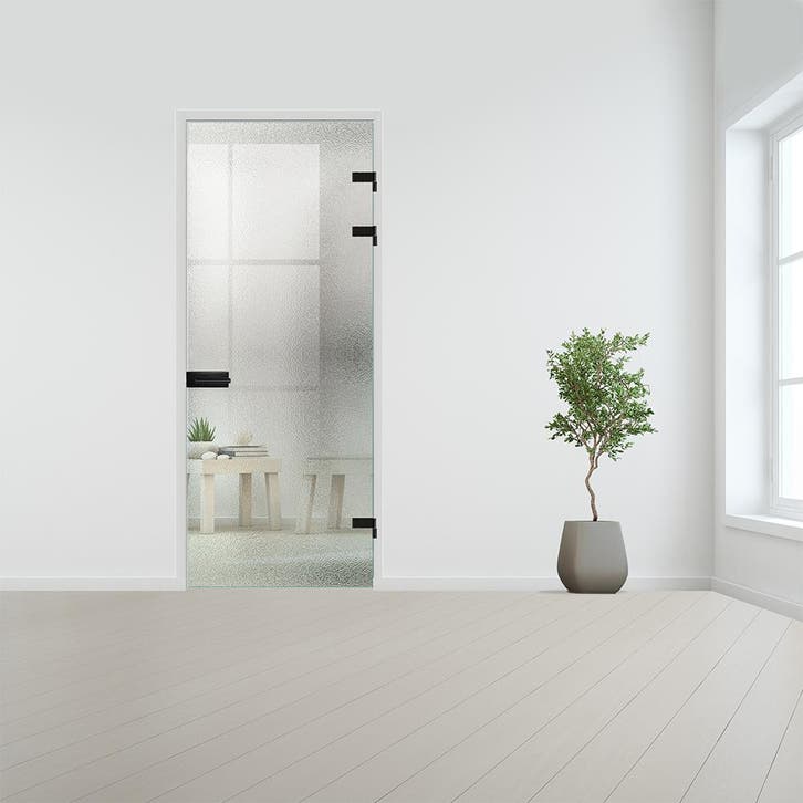 Glazen binnendeur XL voor opdek kozijn zwart beslag-Crepi ge, Bricolage & Construction, Vitres, Châssis & Fenêtres, Envoi