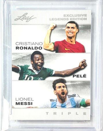2024 Leaf All-Stars Lionel Messi, Pelé, Cristiano Ronaldo, Nieuw