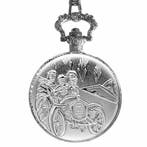 Fako - Zakhorloge - XXL - Automobiel - Ø 47mm - Zilver, Verzenden, Nieuw