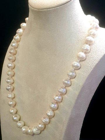 Grote 10 x 12 mm witte natuurlijke South Sea rondelle