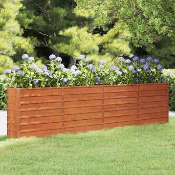 vidaXL Plantenbak verhoogd 320x40x77 cm cortenstaal roestig, Tuin en Terras, Verzenden, Nieuw