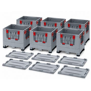 Opvouwbare palletbox 800x600x730mm met 4 inwerpluiken, Ophalen of Verzenden