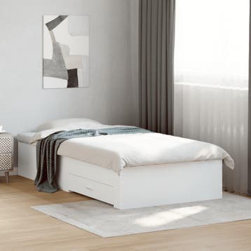 vidaXL Bedframe met lades bewerkt hout wit 90x200 cm, Verzenden, Nieuw
