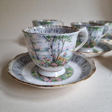 Royal Albert - Theeservies (10) - Porselein - Zilveren berk