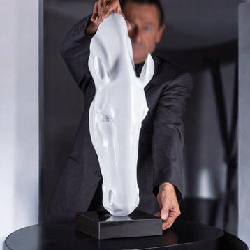 sculptuur, White Horse Head - 70 cm - Elegante Paardenhoofd, Nieuw