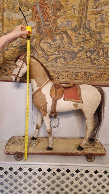 non identificabile - Speelgoed figuur Cavallo su carrello -, Antiek en Kunst